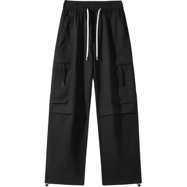 海尔斯 简约纯色直筒户外褶皱宽松纯色百搭休闲裤 男款