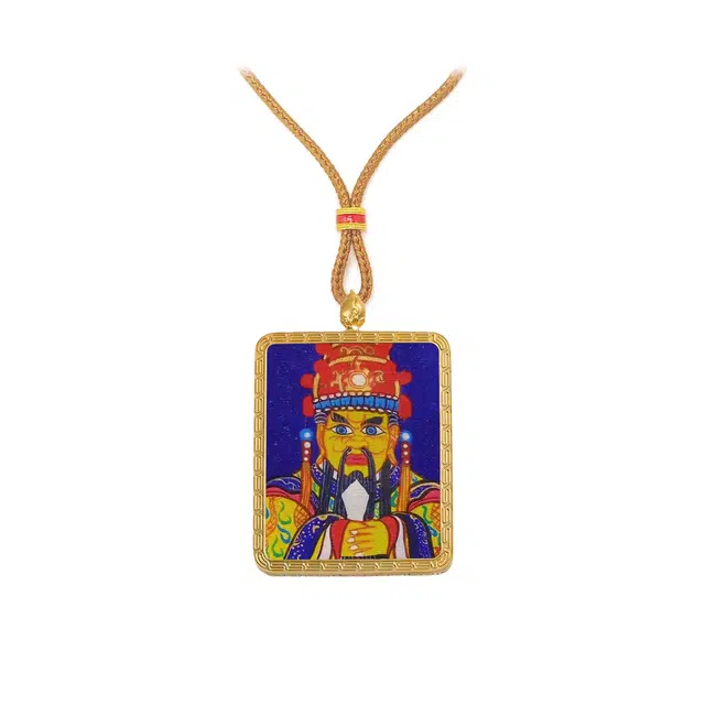 【百无禁忌百财来】 玉临门 时来运转国风五爷唐卡藏式财神#好运 合金 项链 男女同款情侣款