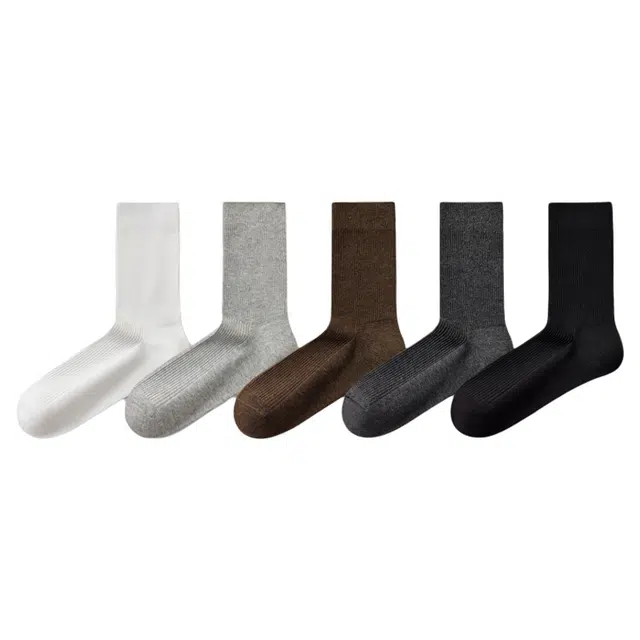 潞优野 简约时尚保暖防臭抑菌抗起球吸汗中筒袜 男款