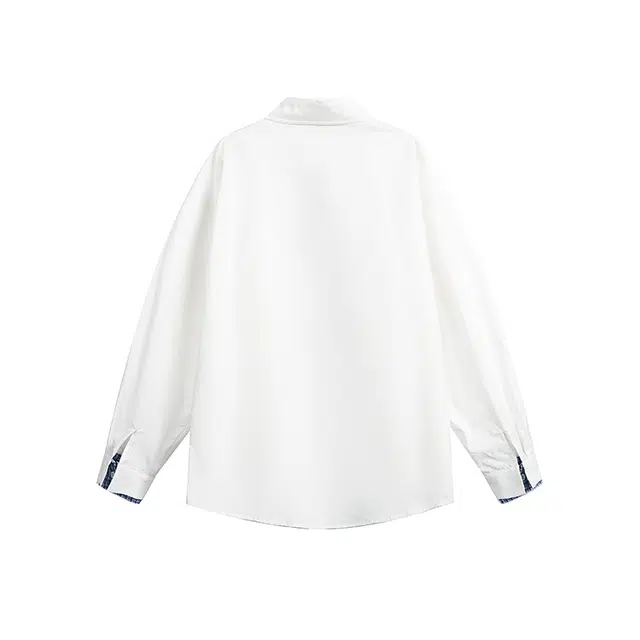 欧路得 欧路得 假两件长袖防晒男夏季潮牌设计感衬衣日系少年感慵懒休闲外套衬衫 男款