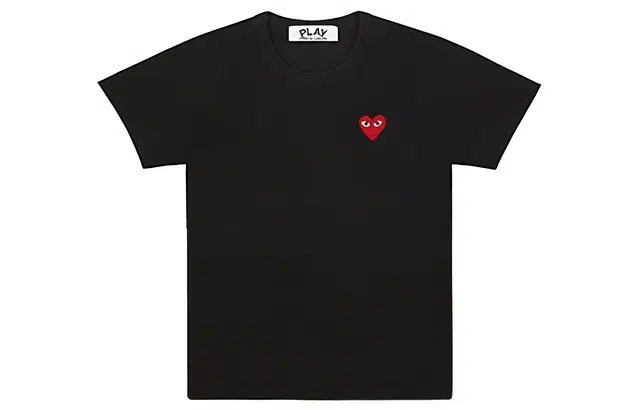 CDG PLAY Heart Logo Patch T-shirt Black