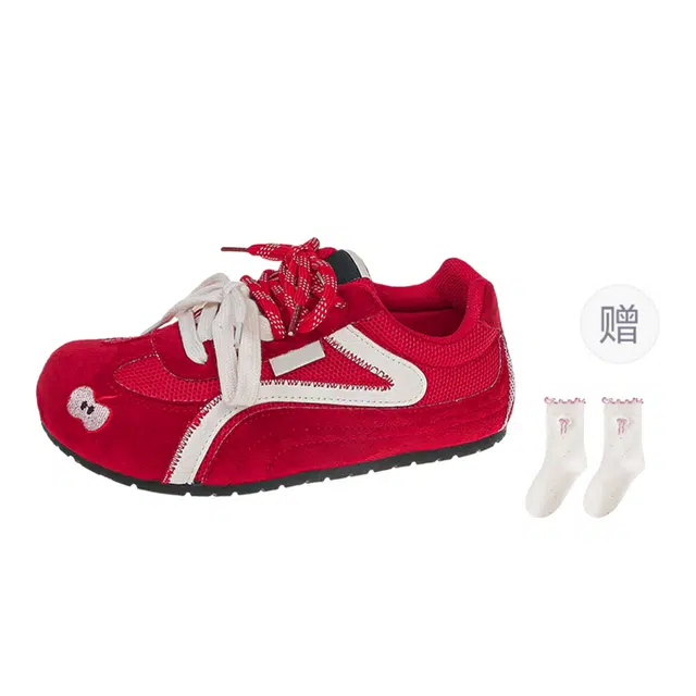 乐乐鱼 网布 复古时尚软底百搭运动 低帮 生活休闲鞋 女