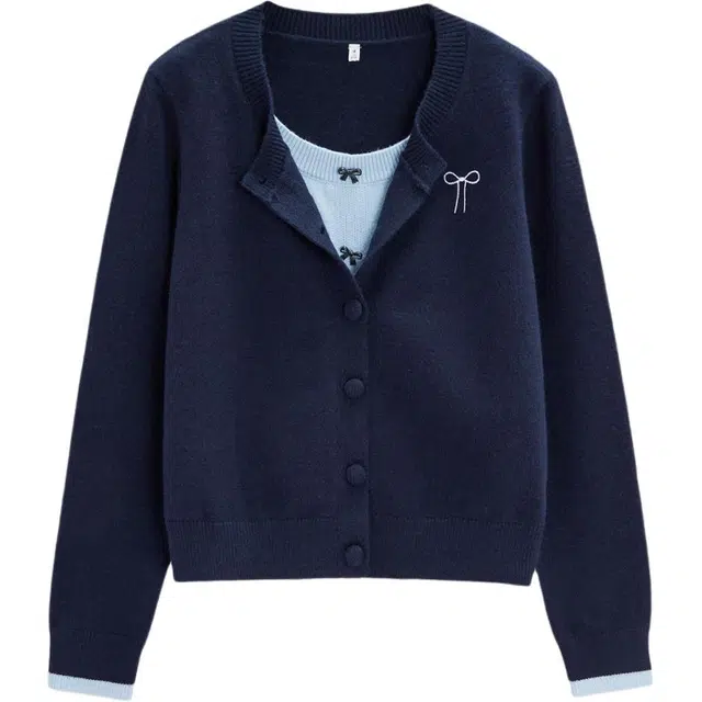 爱依服 甜美温柔假两件常规针织衫 女款