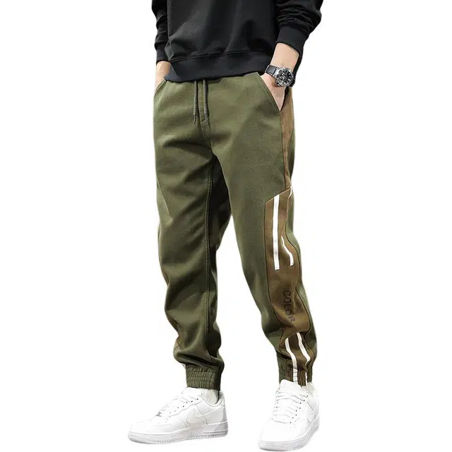 遨宇 秋季复古经典潮流拼接束脚极简风宽松潮牌工装裤春季卫裤百搭户外大码哈伦运动裤休闲裤 男款