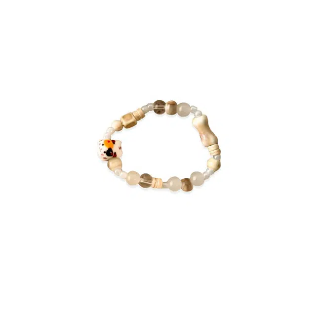 清脆小溪 马卡龙猫咪俏皮可爱风甜美小众精致时尚简约小众百搭多巴胺设计日常通勤百搭#好运 陶瓷 手串 女款