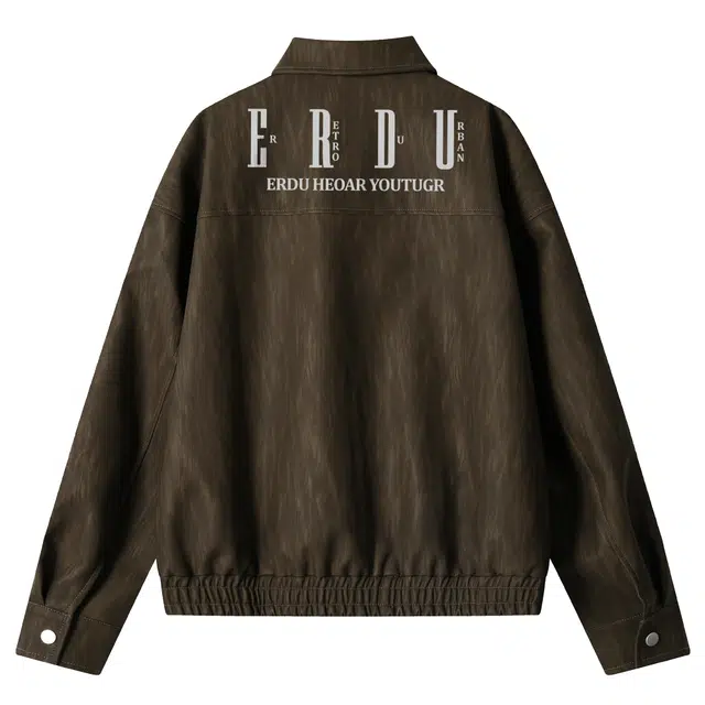 而度 美式复古字母印花质感面料宽松高街风立体剪裁潮流百搭工装夹克外套 男女同款