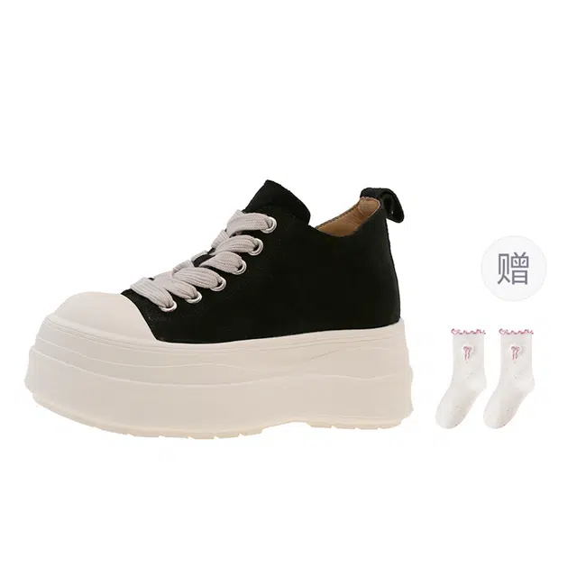 乐乐鱼 百搭运动舒适时尚小众 增高 低帮 板鞋 女