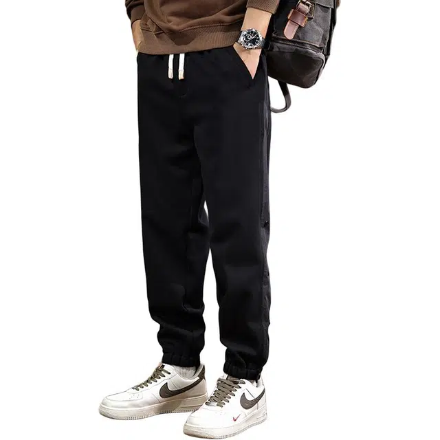 遨宇 美式经典复古潮流撞色极简风高级感设计卫裤秋季户外百搭运动束脚哈伦裤休闲裤 男款