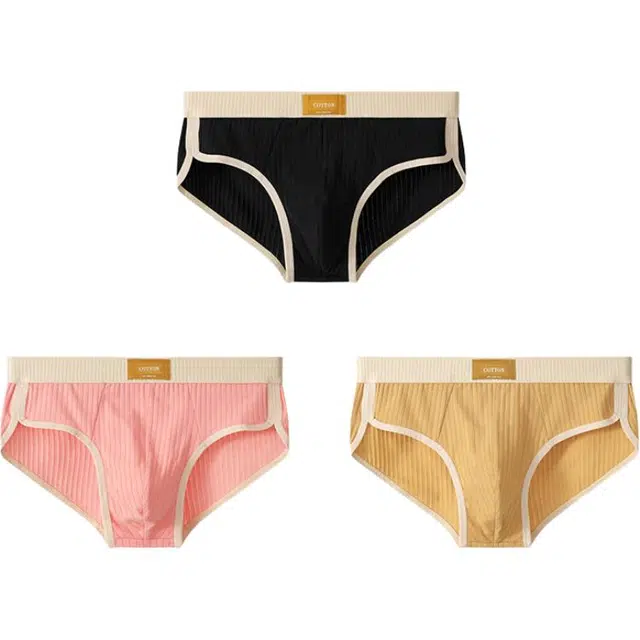 潞优野 高级感纯棉男士中腰运动性感纯欲火辣裤头男生裤衩三角内裤 男款