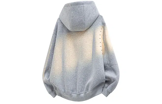 徐太浪 美式高街重磅铆钉设计感痞帅拼接连帽小众情侣开衫上衣外套休闲校园风卫衣 男女同款