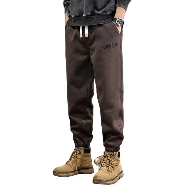 遨宇 高端美式复古潮流经典潮牌刺绣重磅极简风卫裤宽松大码弹力束脚运动裤秋季百搭户外休闲裤 男款