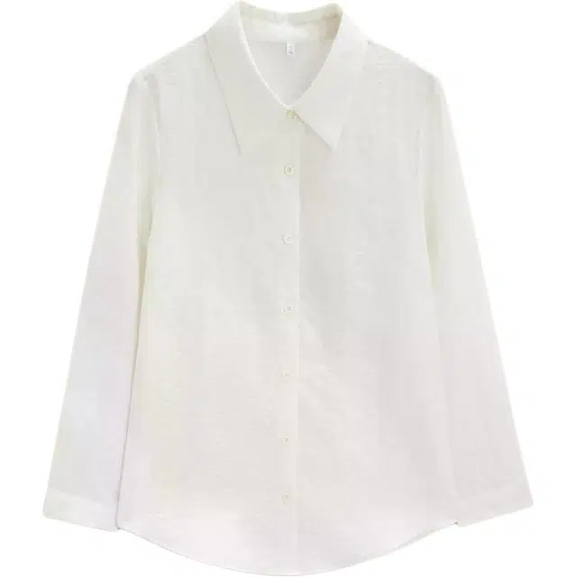 爱依服 简约通勤气质纯色常规长袖衬衫 女款