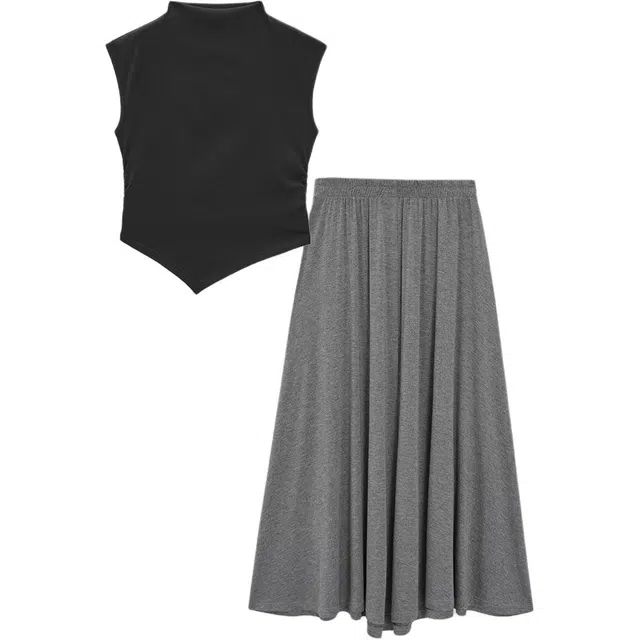 爱依服 夏季法式简约气质感裙装套装 女款