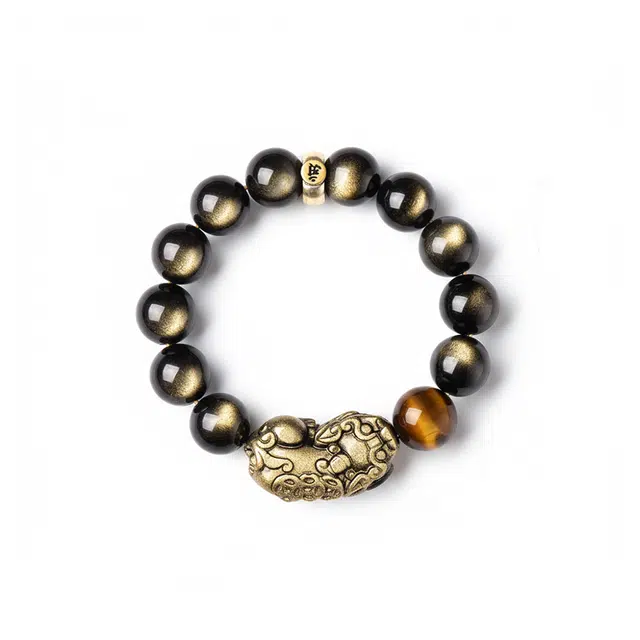 玉临门 国风八大守护新中式貔貅手饰 文玩串可盘 财运亨通 转运上岸 平安喜乐 上上签#好运 黑曜石 手串 男女同款情侣款