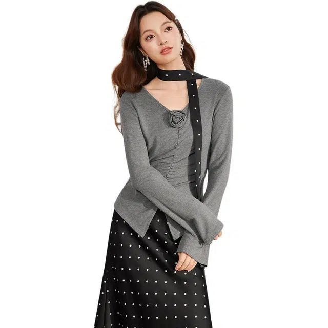 爱依服 法式复古温柔气质裙装套装 女款