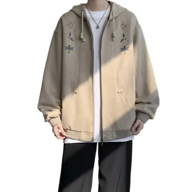 加荣 美式复古设计感长袖夹克外套 男女同款