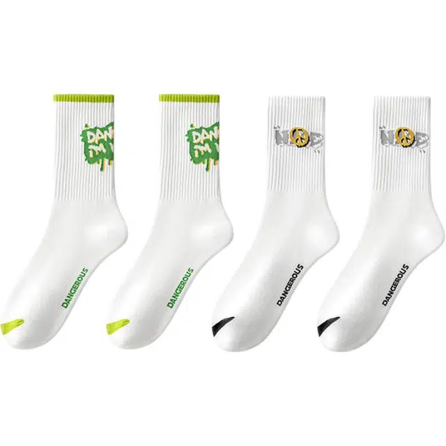 洛·恋 防臭运动舒适中筒袜 男款