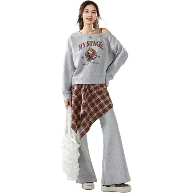 爱依服 设计感休闲通勤裙装套装 女款