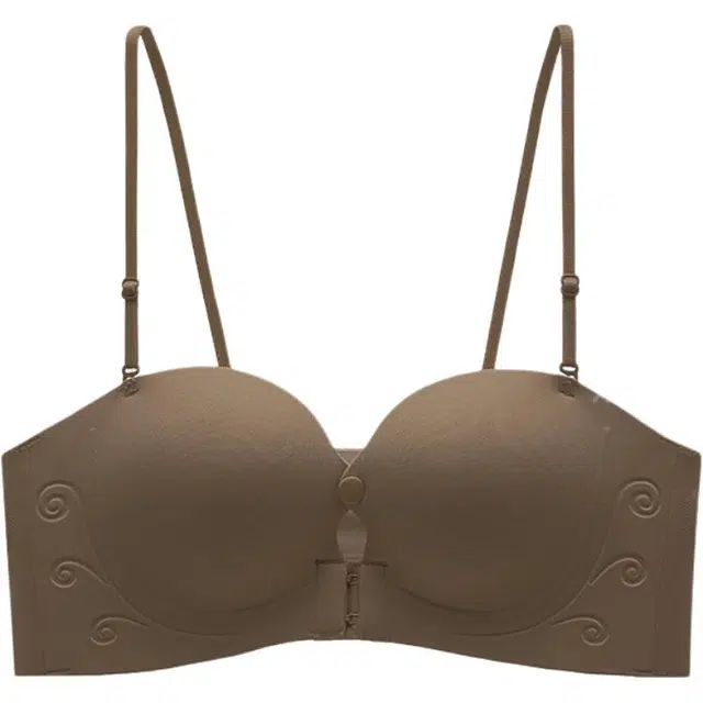 慕梵度 粉底液前扣无肩带内衣小胸聚拢不掉不空杯防滑抹胸无痕隐形文胸 女款