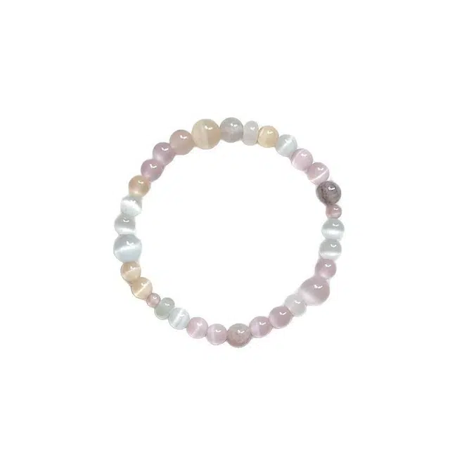 清脆小溪 新中式猫眼珠甜美温柔气质多巴胺小众设计百搭感个性可爱日常通勤 琉璃 手串 女款