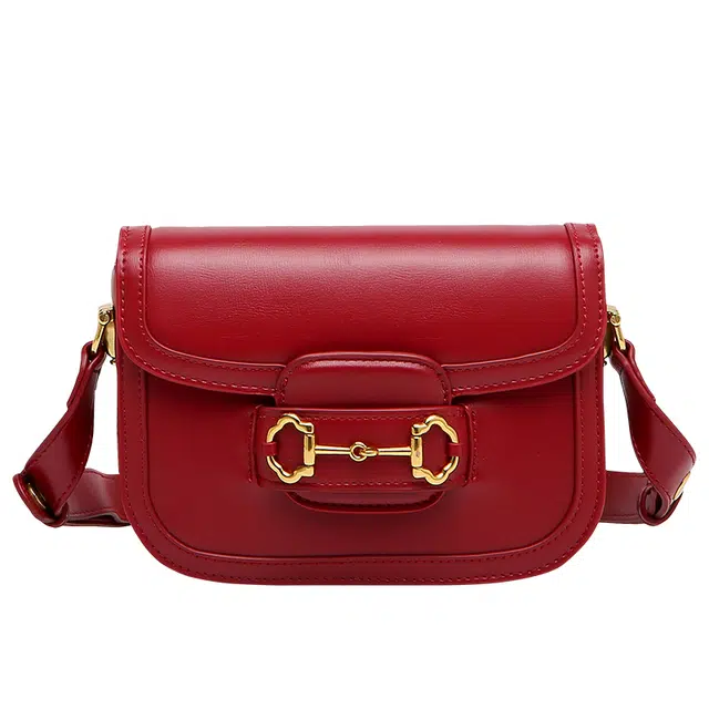 恒源祥 百搭时尚 超纤合成革 单肩包 常规 女款 红色