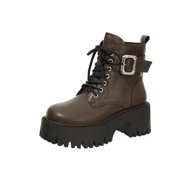 时尚厚底英伦风小个子必备帅气机车 短靴 女