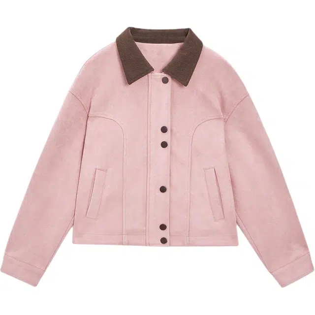 爱依服 设计感百搭磨砂皮长袖通勤常规夹克 女款