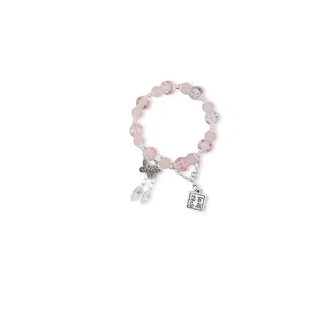 清脆小溪 天官赐福新中式轻奢小众设计高级感温柔精致优雅粉色浪漫甜美百搭 琉璃 手串 女款