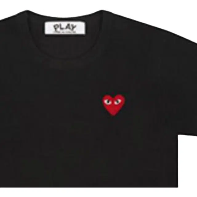 CDG PLAY Heart Logo Patch T-shirt Black