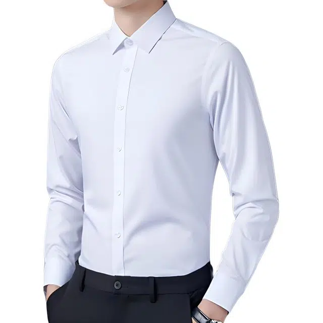 左岸 时尚简约长袖设计翻领商务衬衣宽松透气百搭日常通勤衬衫 男款