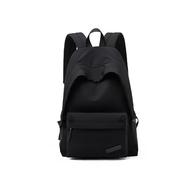 老人头 简约百搭大容量初中高中大学生书包轻便出行旅游上班通勤背包 织物 双肩包 常规 男女同款情侣款 黑色/深兰色/深卡其