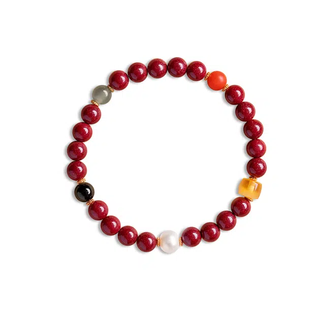 谧月珠宝 诸事顺遂五行转运珠招财纳福国潮考试上岸水逆退散新中式小众经典百搭本命年转运珠精美礼盒好运 朱砂 手串 男女同款情侣款