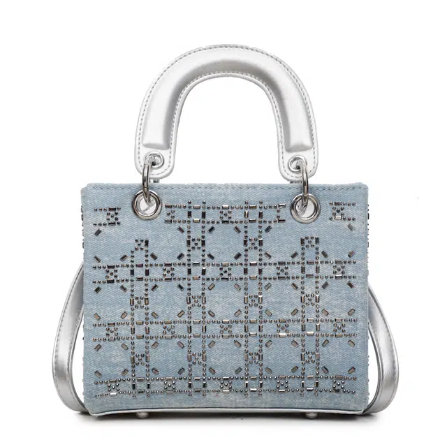 度森袋鼠 时尚水钻潮流洋气百搭 帆布 单肩手提包 大号 女款 多色