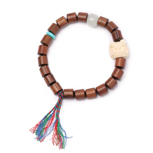 三檀小舍 国风国潮醒狮 招财转运平安文玩盘玩绕指柔#好运 花梨木 手串 男女同款情侣款