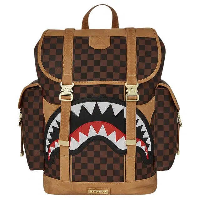Sprayground Logo Fabric Backpack Brown