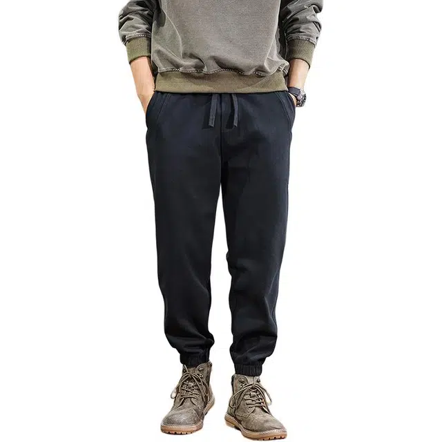 遨宇 秋季美式经典复古潮流中性风宽松束脚哈伦裤弹力户外工装运动长裤子休闲裤 男款