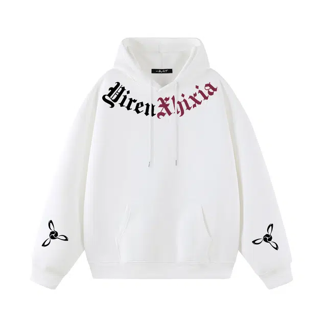 一人之下 美式高街哥特卡通印花小标字母图案休闲宽松舒适百搭精选个性高级户外运动日常通勤潮流时尚气质长袖连帽卫衣 男女同款