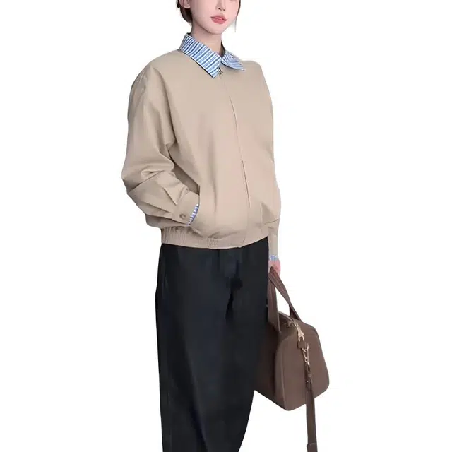 黑马漫画 假两件格子拼接翻领外套男秋季美式复古巴恩风夹克 男女同款