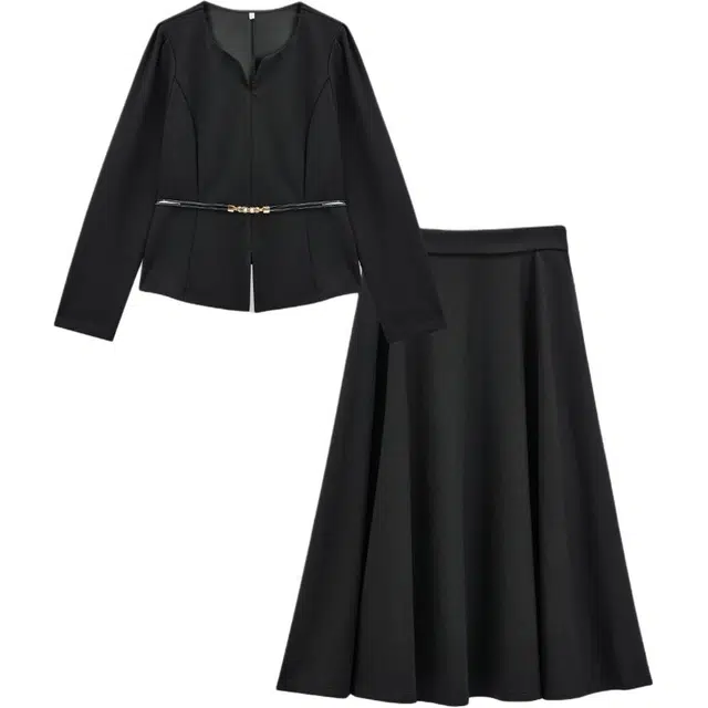 爱依服 成熟优雅气质长袖裙装套装 女款