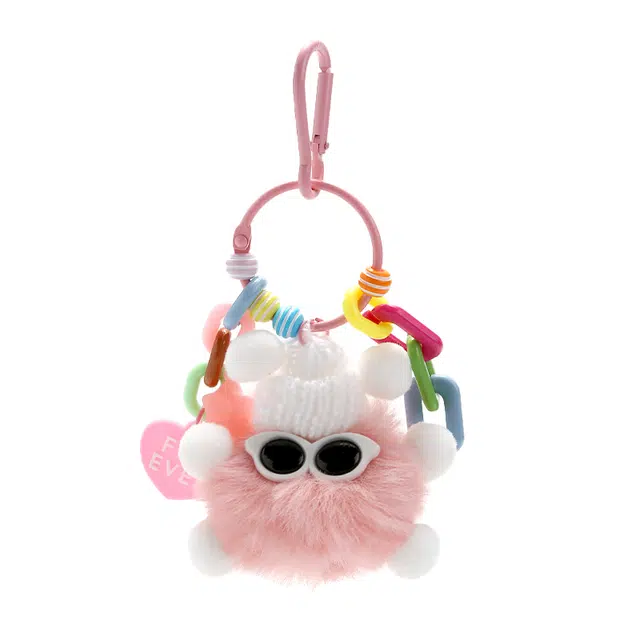 如花梦 可爱万岁 精致小煤球百搭包包 毛绒 钥匙扣 男女同款情侣款