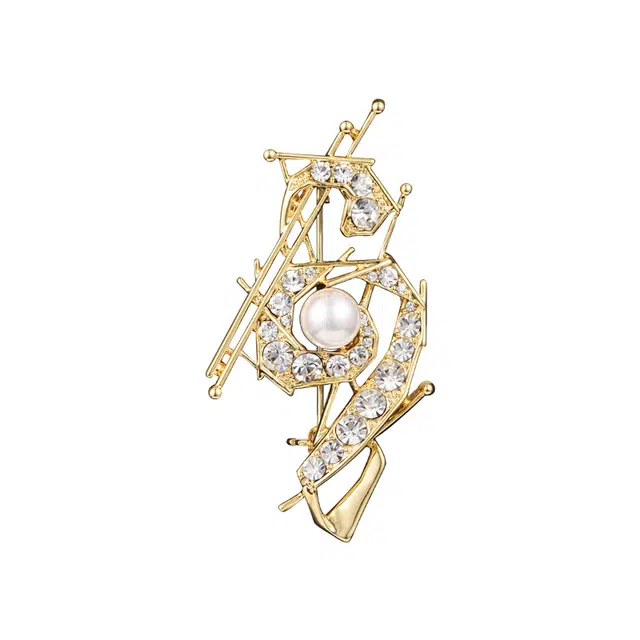 兰盈 音符 轻奢小众#好运 水晶 胸针 男女同款情侣款