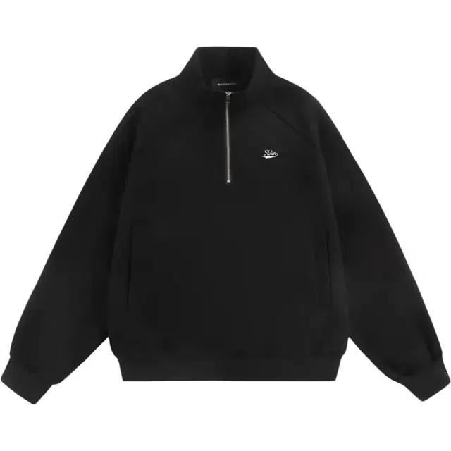 爱肯 美式复古学院风纯色半拉链宽松休闲立领套头卫衣 男女同款