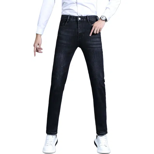 老爷车 男装秋季厚款直筒修饰身形耐磨商务休闲百搭裤子牛仔裤 男款