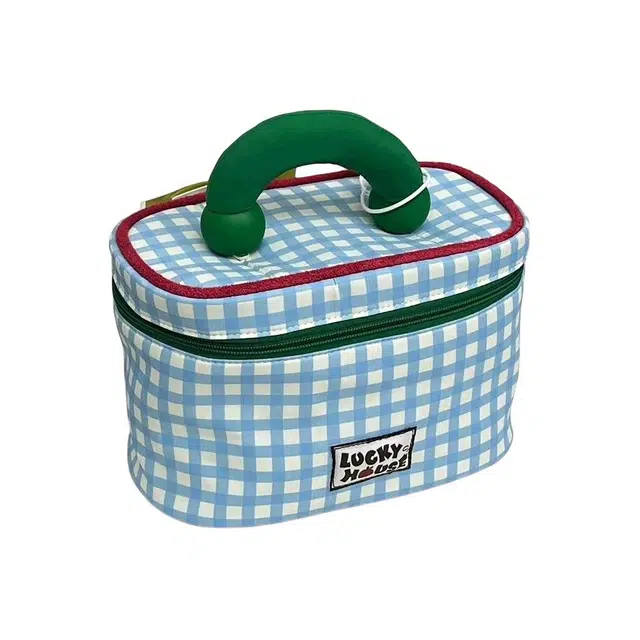 艾情草之恋小花园可爱少女手提圆筒化妆包随身便携大容量收纳包卡通 防尘收纳便携