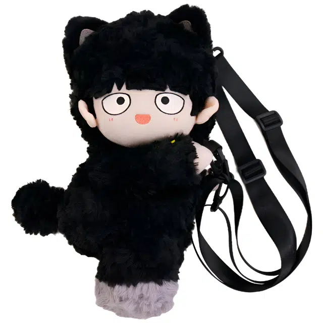 抱竹 灵能百分百 影山茂夫 趴趴包 可爱 卡通 涤纶（聚酯纤维） 双肩包 女款 黑色