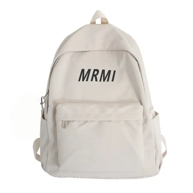 南潇湘 简约时尚通勤校园原宿风背包初高中大学生实用轻便百搭书包 尼龙 双肩包 常规 男女同款情侣款 白色/粉色/黑色/蓝色