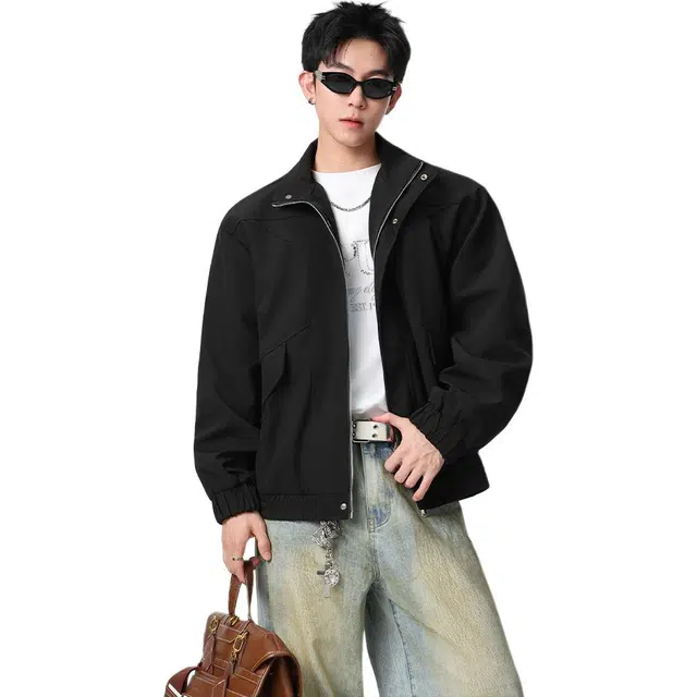 佐菲利 美拉德解构立领短款飞行潮硬汉风穿搭痞帅机车外套夹克 男女同款