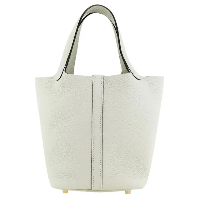 HERMES Picotin Lock 18 Clemence 0W Gris Neve