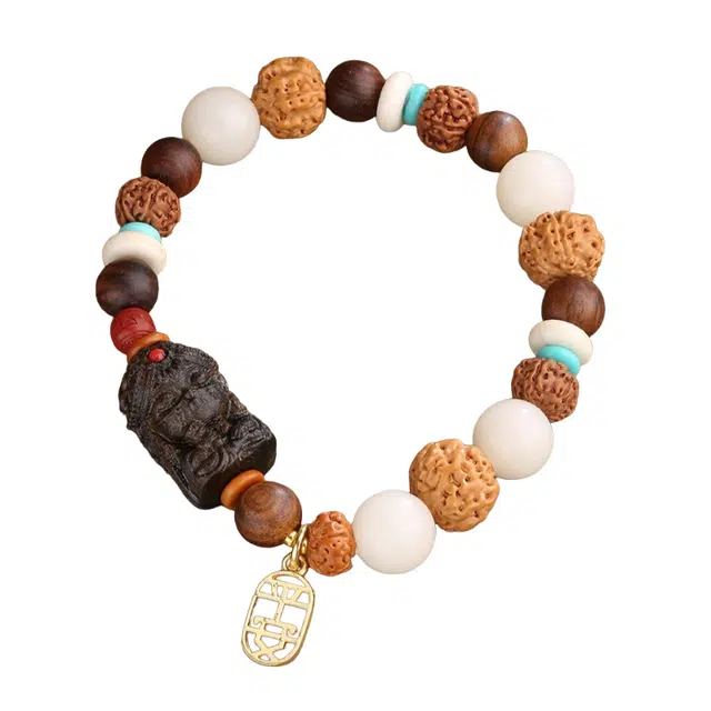 子婳 花梨木多宝朱砂圆珠招财转运珠佛珠文玩盘玩复古时尚潮流精致典雅百搭#好运 金刚菩提 手串 男女同款情侣款