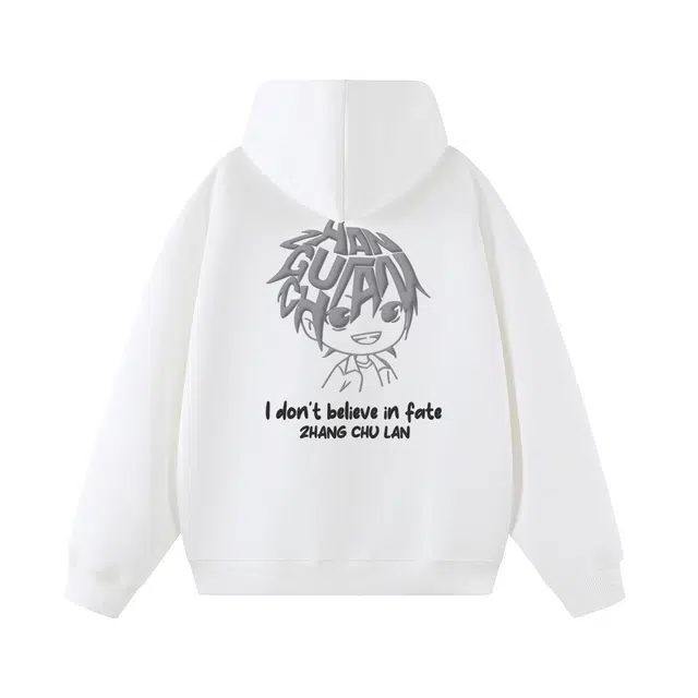 一人之下 美式高街发泡效果字母头发印花休闲宽松落肩舒适简约基础百搭设计感个性精选运动日常通勤潮流复古时尚气质长袖连帽卫衣 男女同款